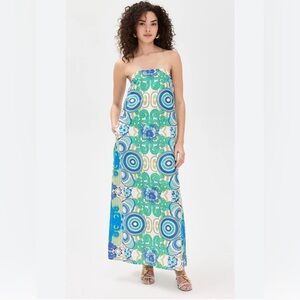 NWT - De Loreta - Women's Aloe Maci Dress in Lunada - Blue & Green -Size: Small